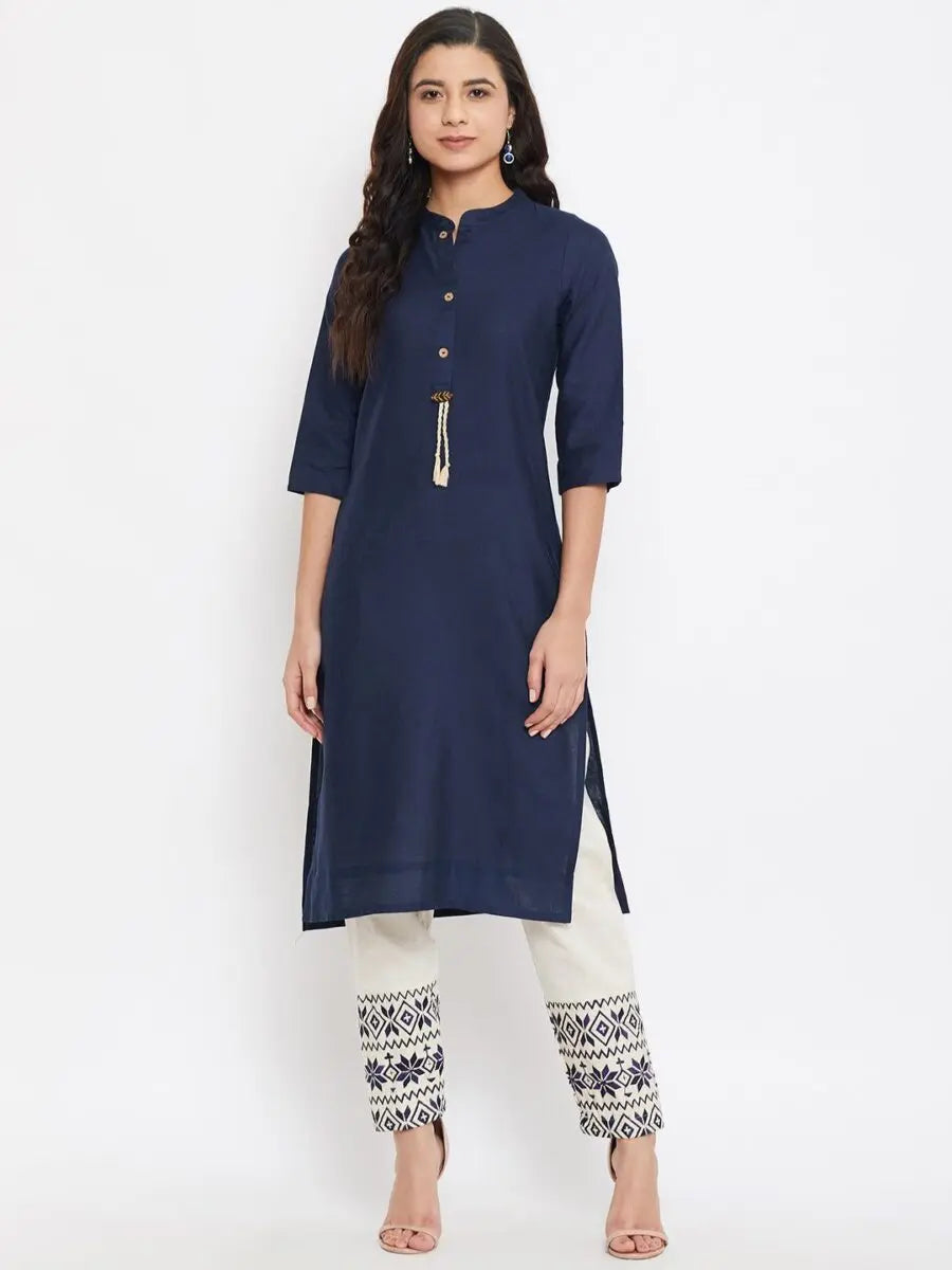 winered-navy-blue-straight-cotton-embroidered-kurta-and-pant-set