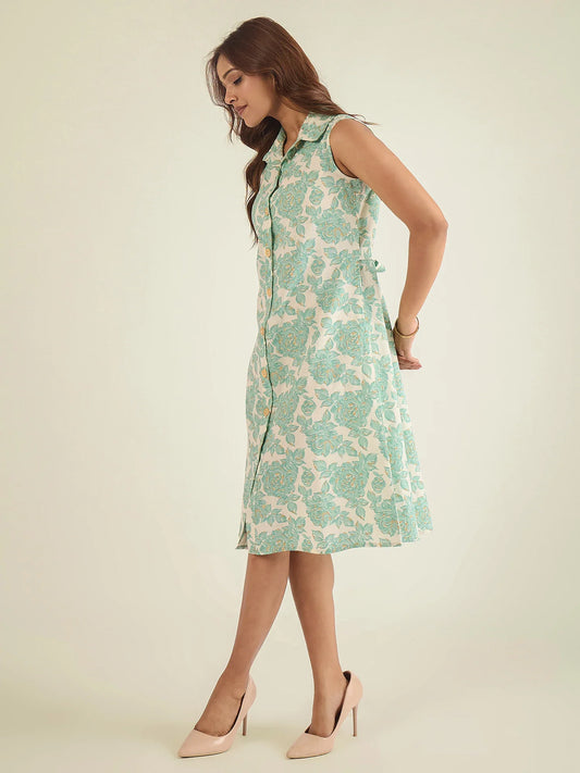 women-off-white-cotton-floral-print-shirt-dress