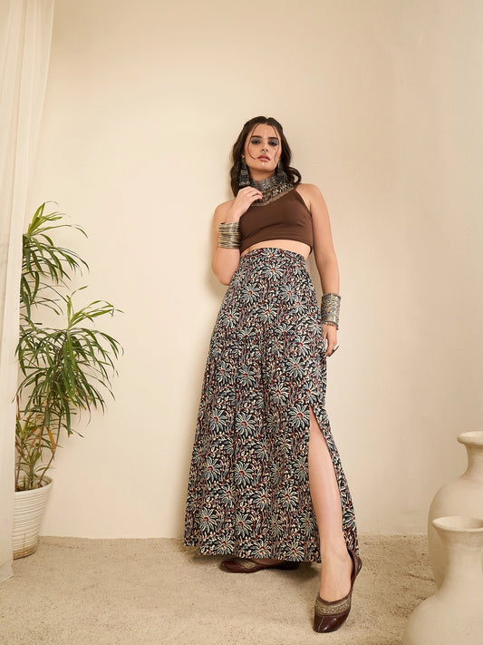 women-floral-ajrakh-printed-a-line-skirt