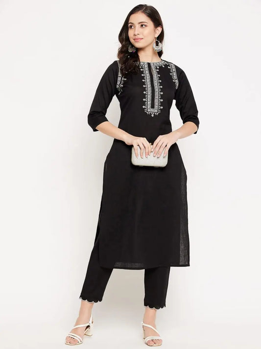 winered-black-cotton-embroidered-kurta-and-pant-set