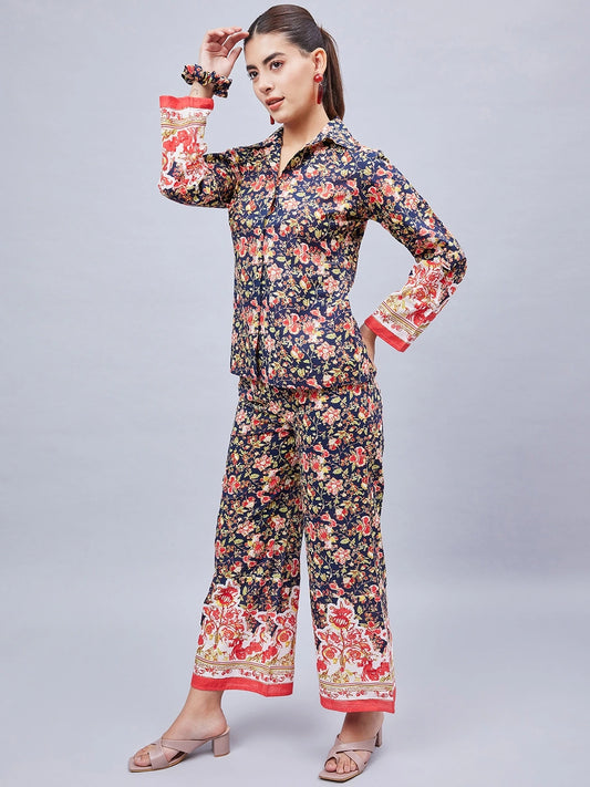 winered-women-navy-blue-border-print-co-ord-set