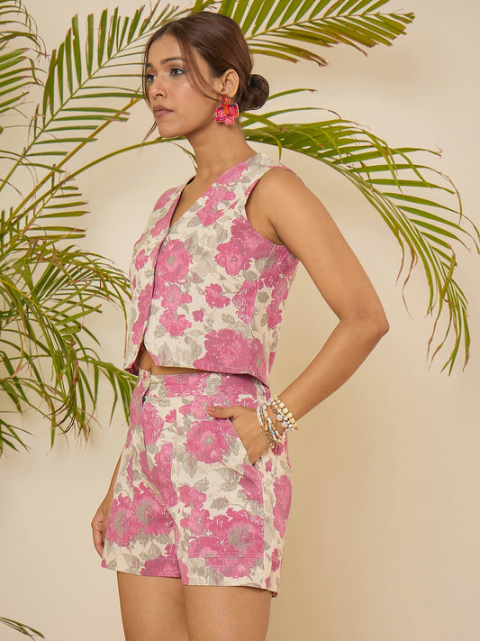 women-floral-print-waistcoat-with-shorts-co-ord-set-1