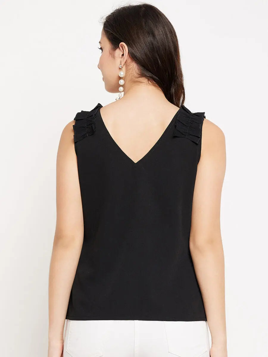 winered-trendy-black-cotton-tops-for-women-v-neckline-top-with-frill-beads-detailing