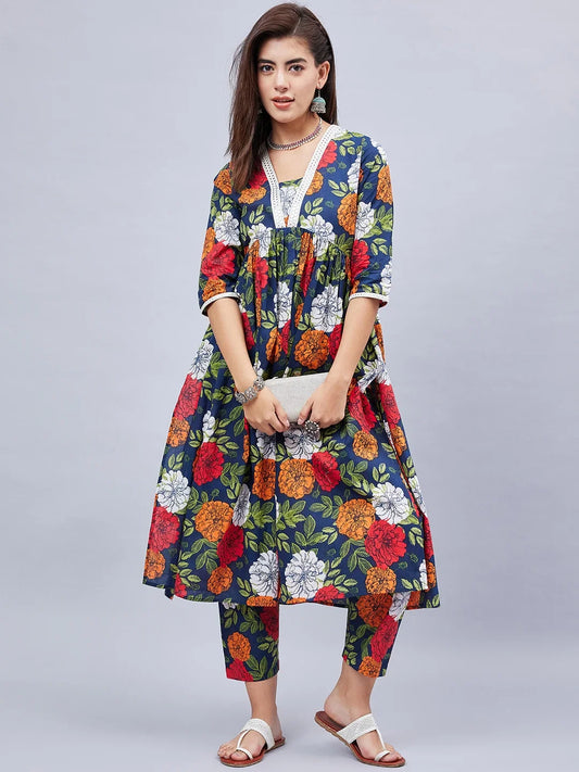 winered-woman-navy-blue-floral-print-with-embroidery-naira-cut-kurta-set