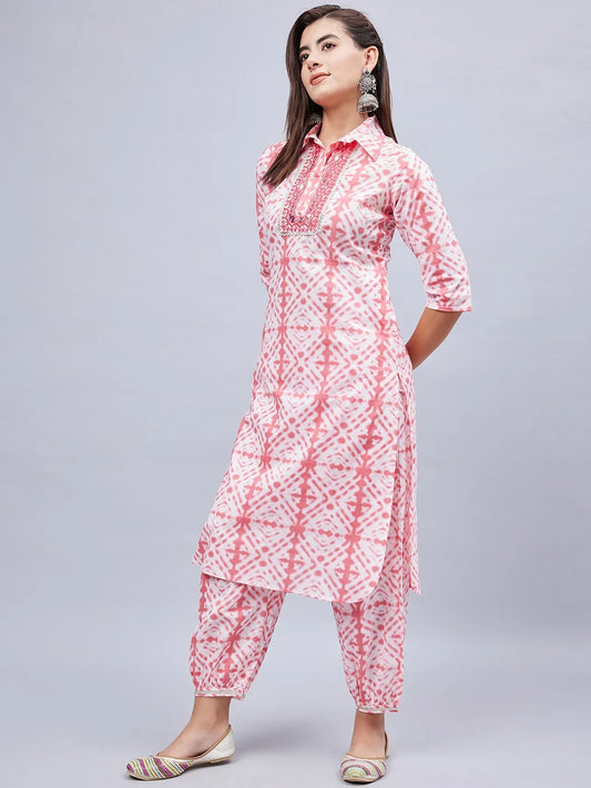 winered-woman-embroidered-pathani-pink-kurta-set