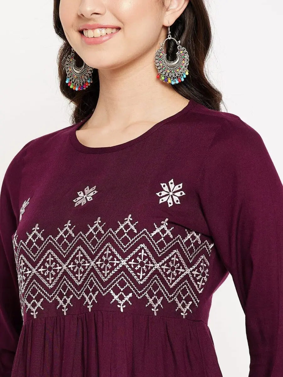 winered-purple-embroidered-rayon-a-line-top