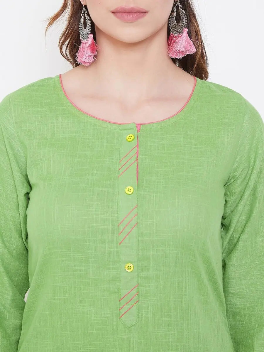 winered-green-embroidered-straight-pure-cotton-kurta