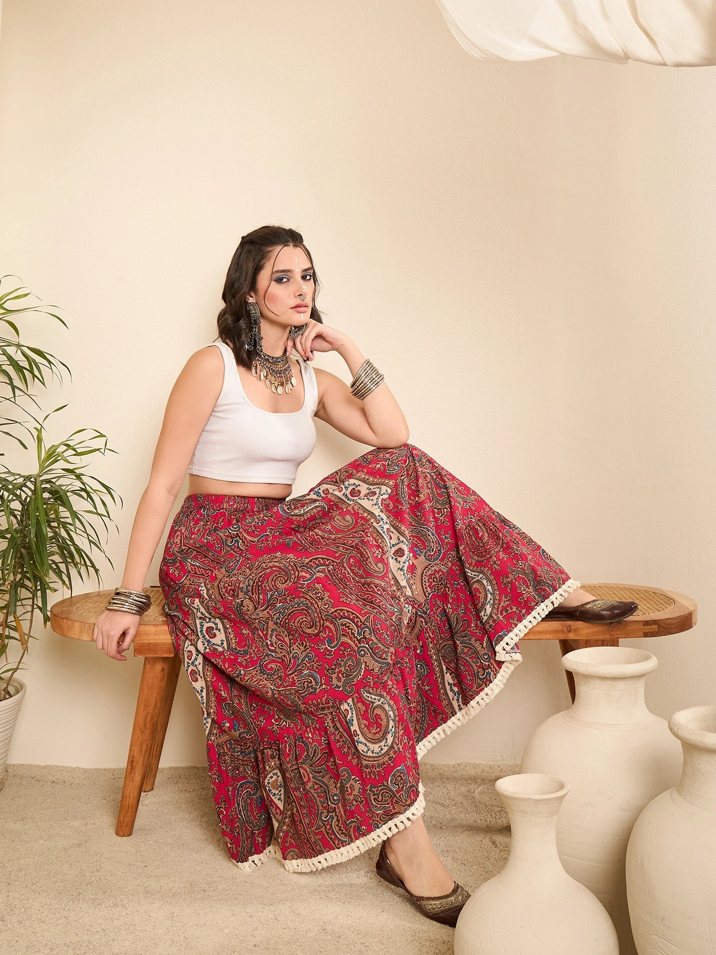 women-pink-cotton-paisley-printed-lace-long-line-skirt