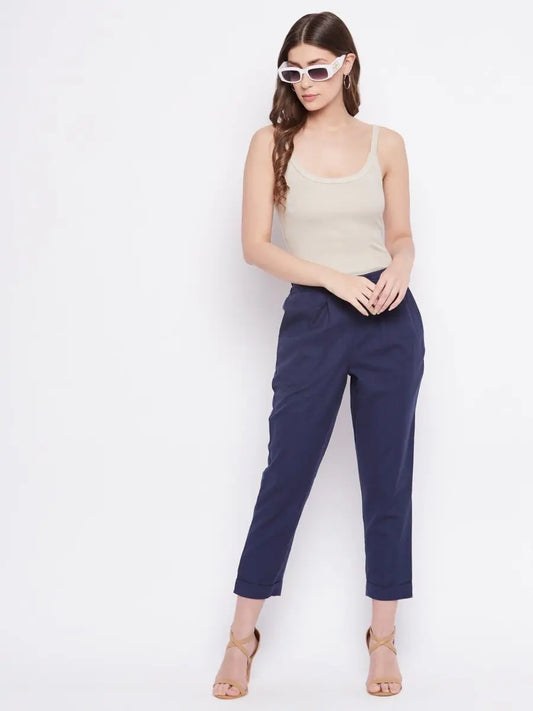 winered-navy-blue-regular-fit-cotton-solid-trouser