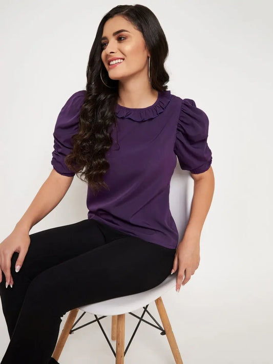 winered-purple-top-with-ruffled-neck