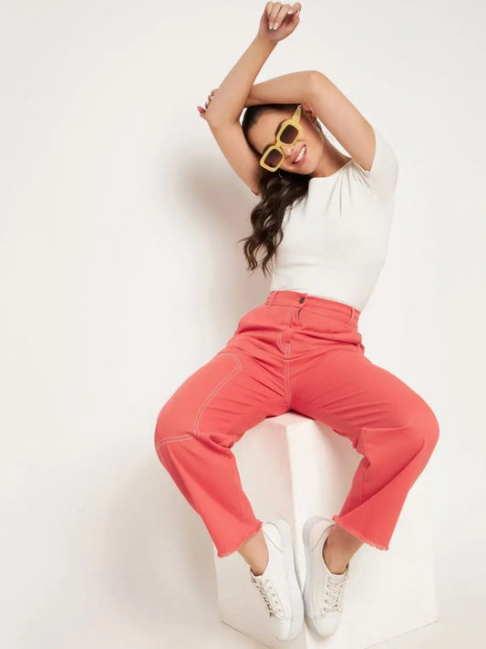 winered-peach-high-rise-straight-trouser