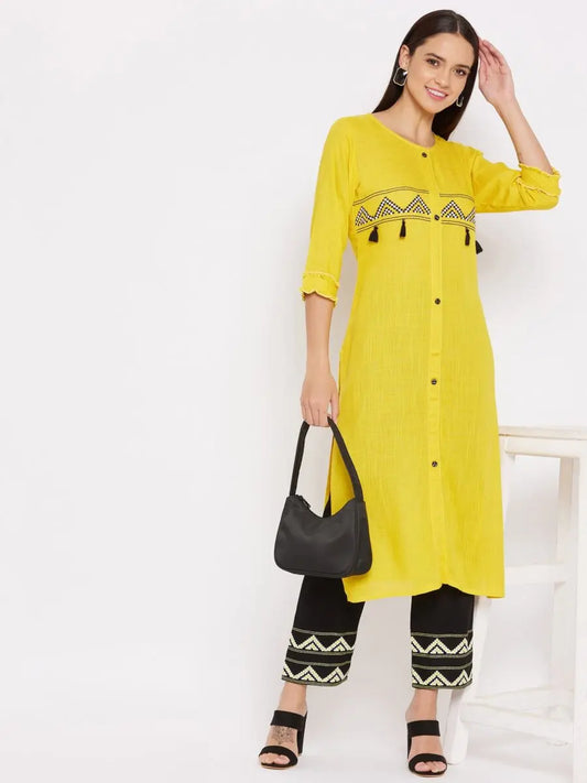 winered-yellow-straight-rayon-embroidered-kurta-and-palazzo-set