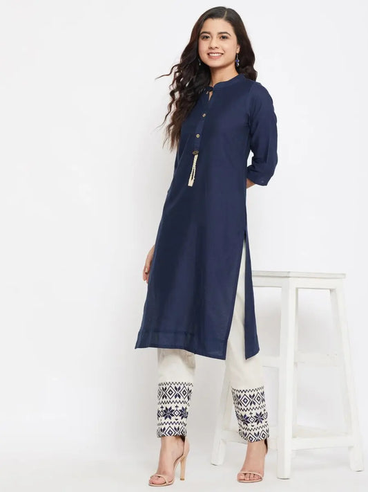 winered-navy-blue-straight-cotton-embroidered-kurta-and-pant-set