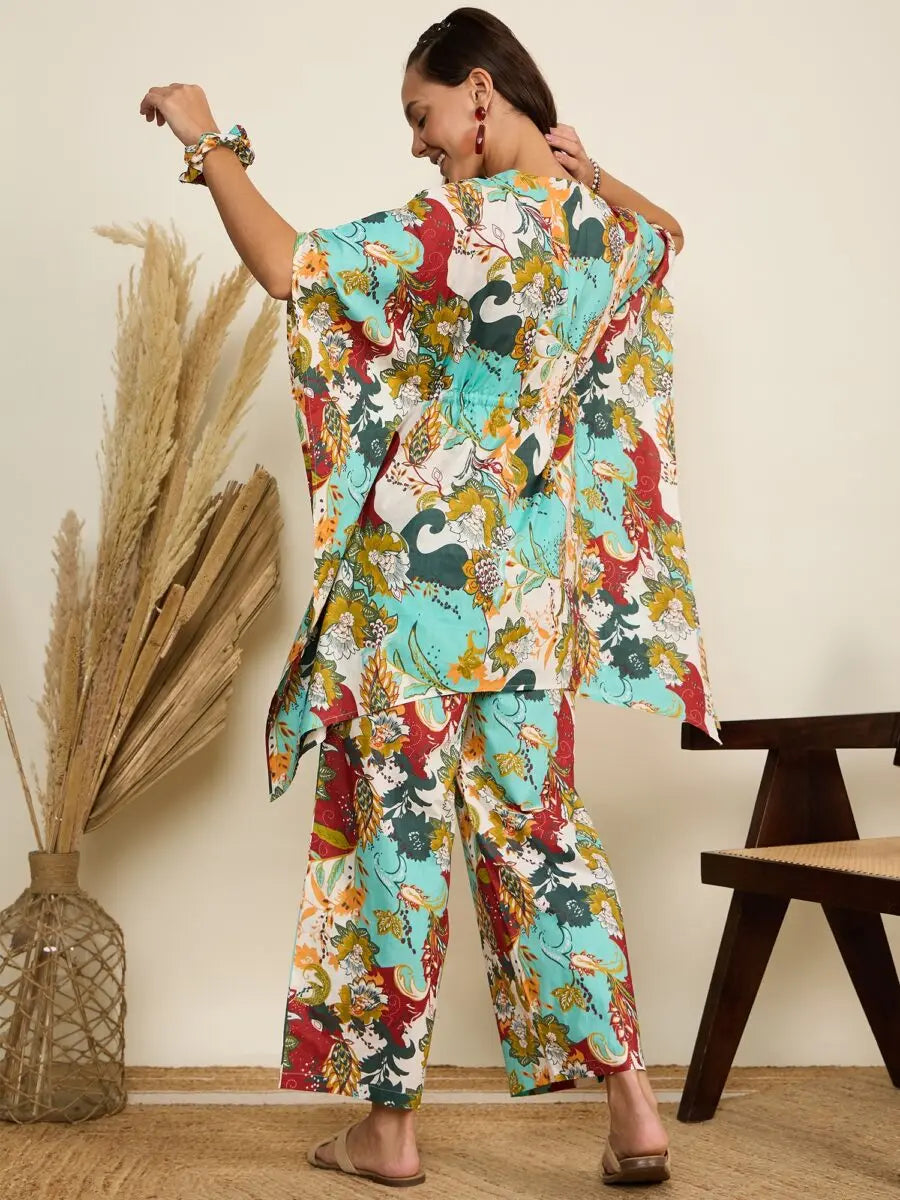 winered-woman-lace-detailing-kaftan-set