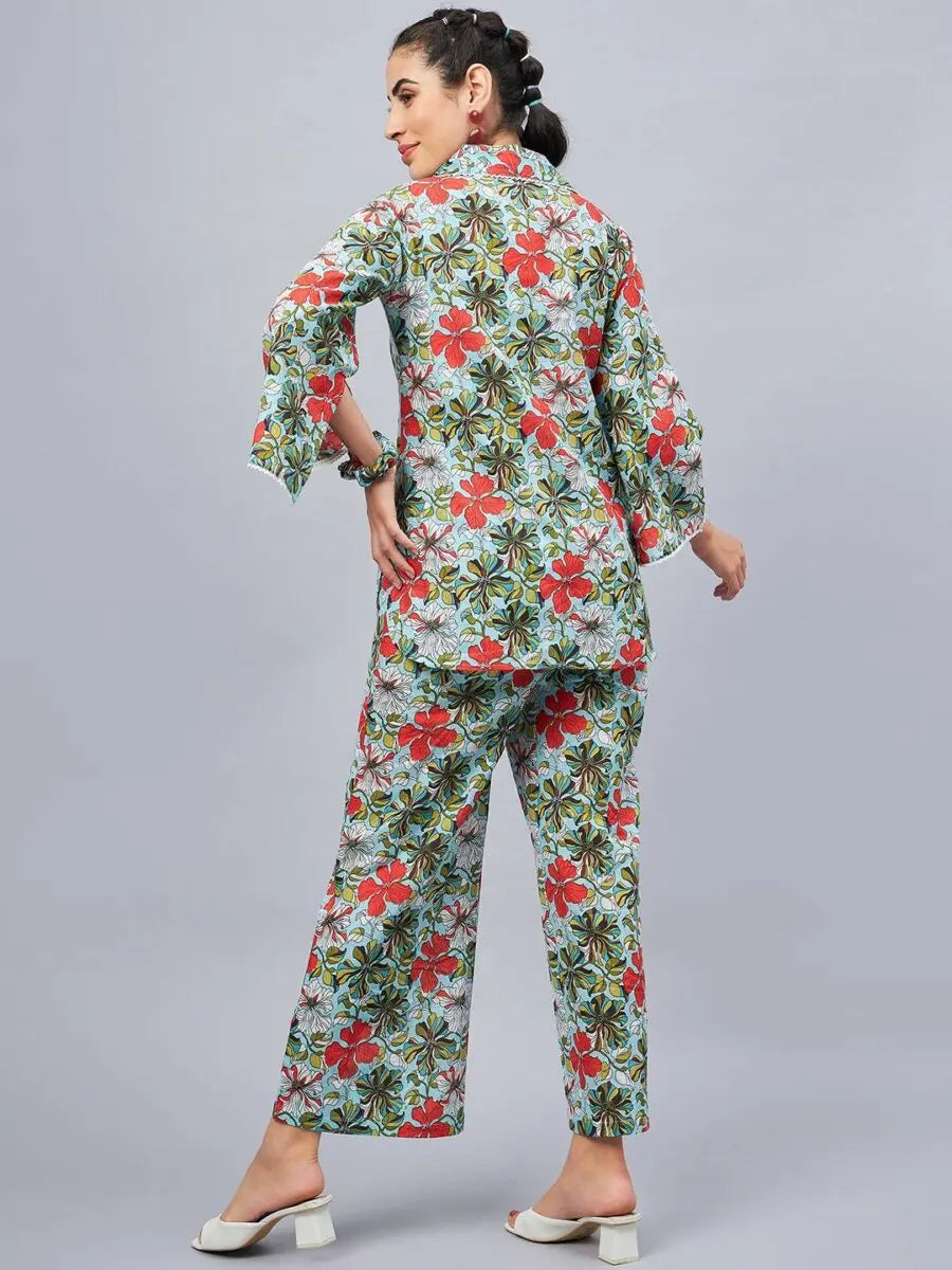 winered-skyblue-womens-cotton-co-ord-sets