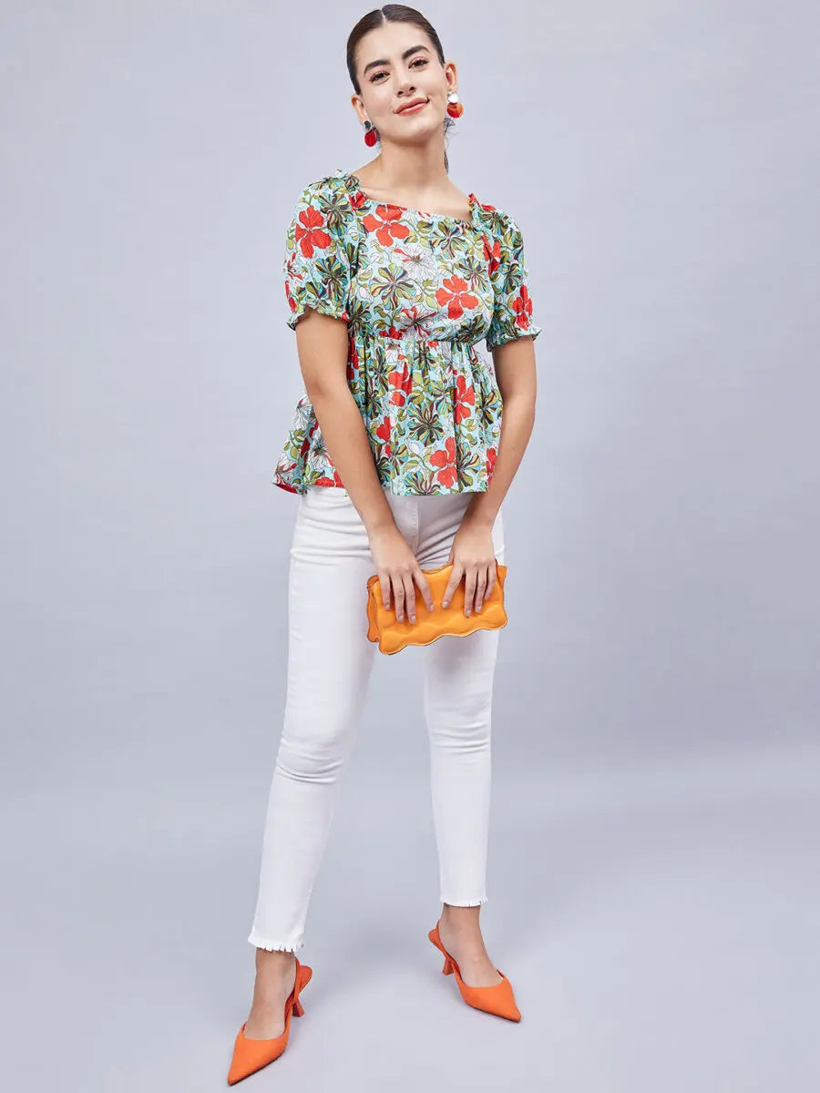 winered-women-sky-blue-printed-back-tie-up-top