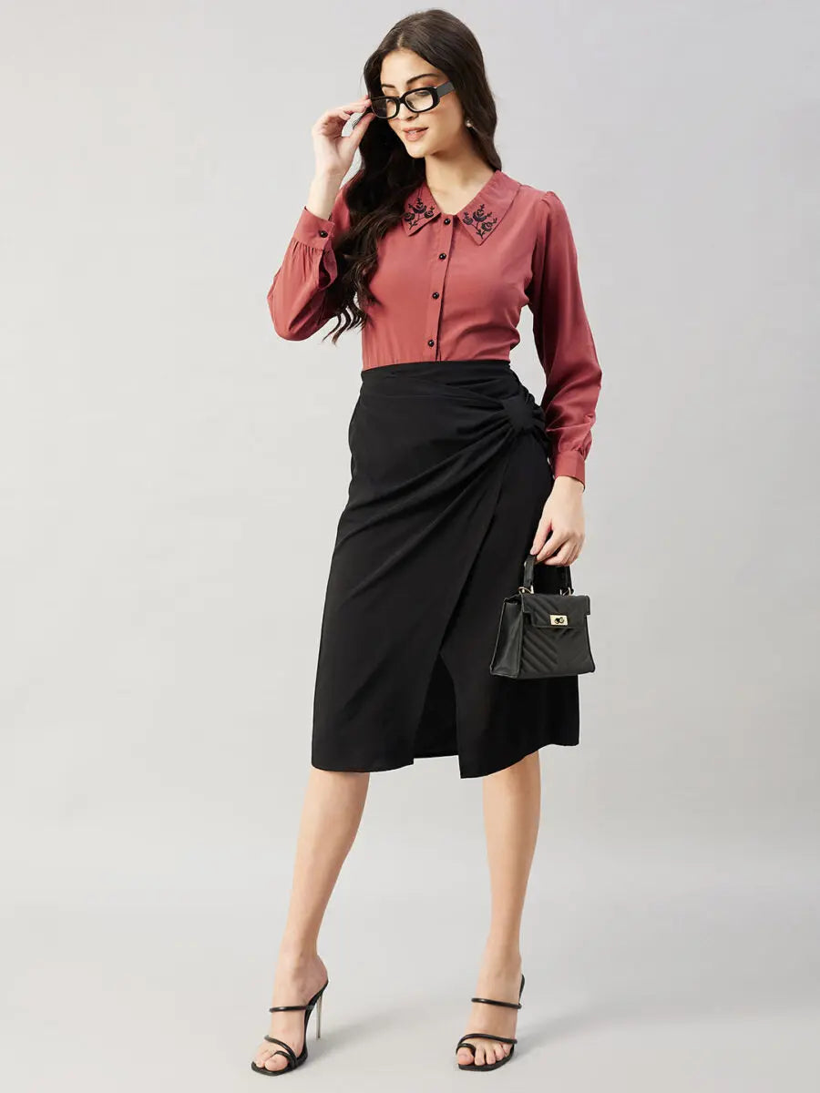 winered-women-pink-collared-shirt-with-contrast-embriodery