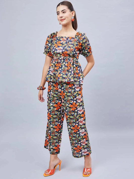 winered-woman-navy-blue-printed-back-tie-up-co-ord-set