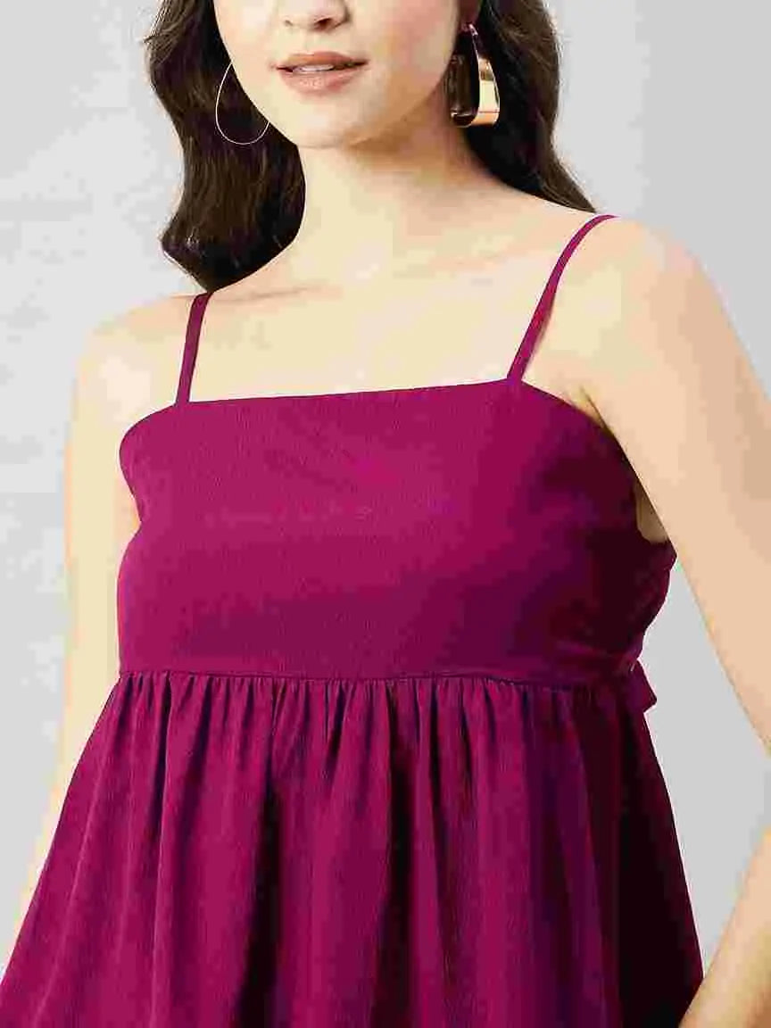 dark-purple-pleated-stitched-peplum-top-pant-co-ord-set-for-women