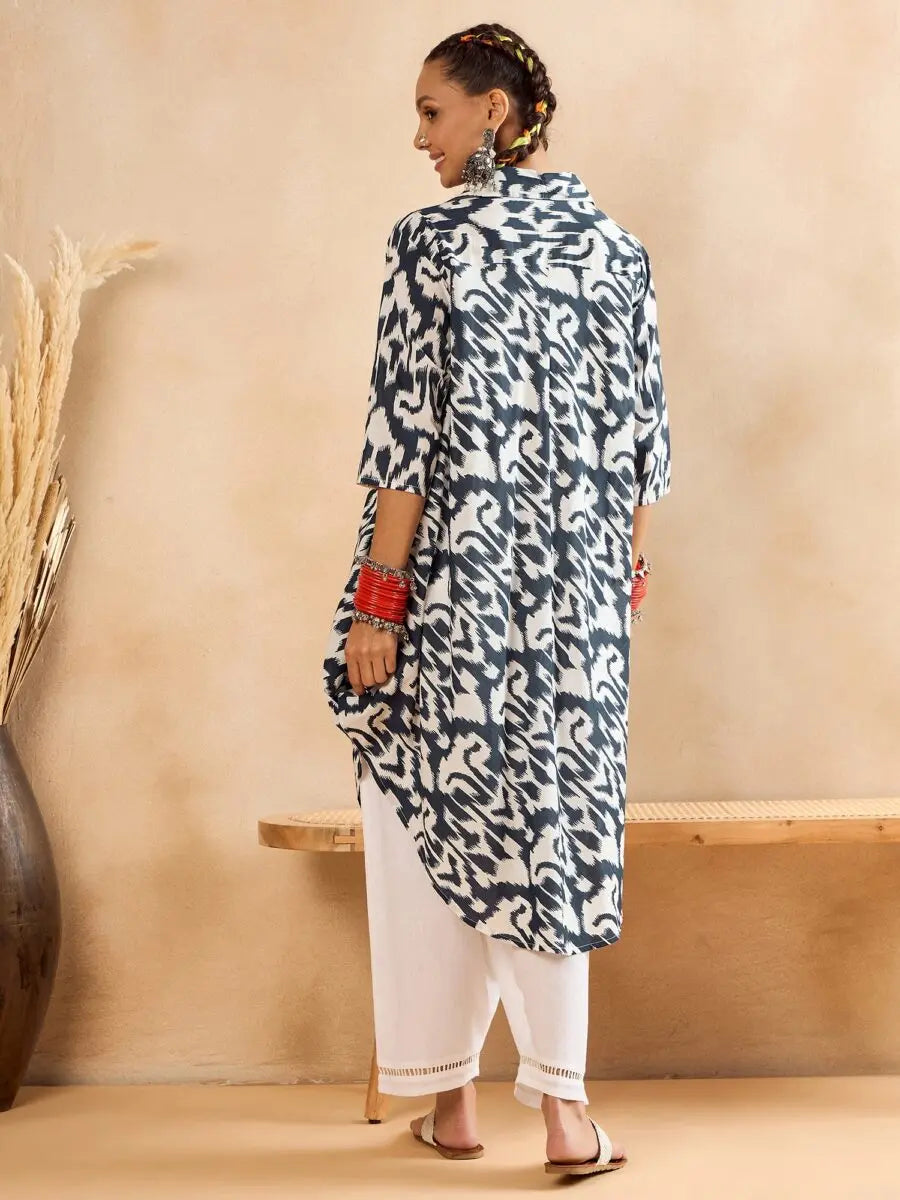 white-blue-ikat-print-oversized-pant-and-tunic-co-ord-set