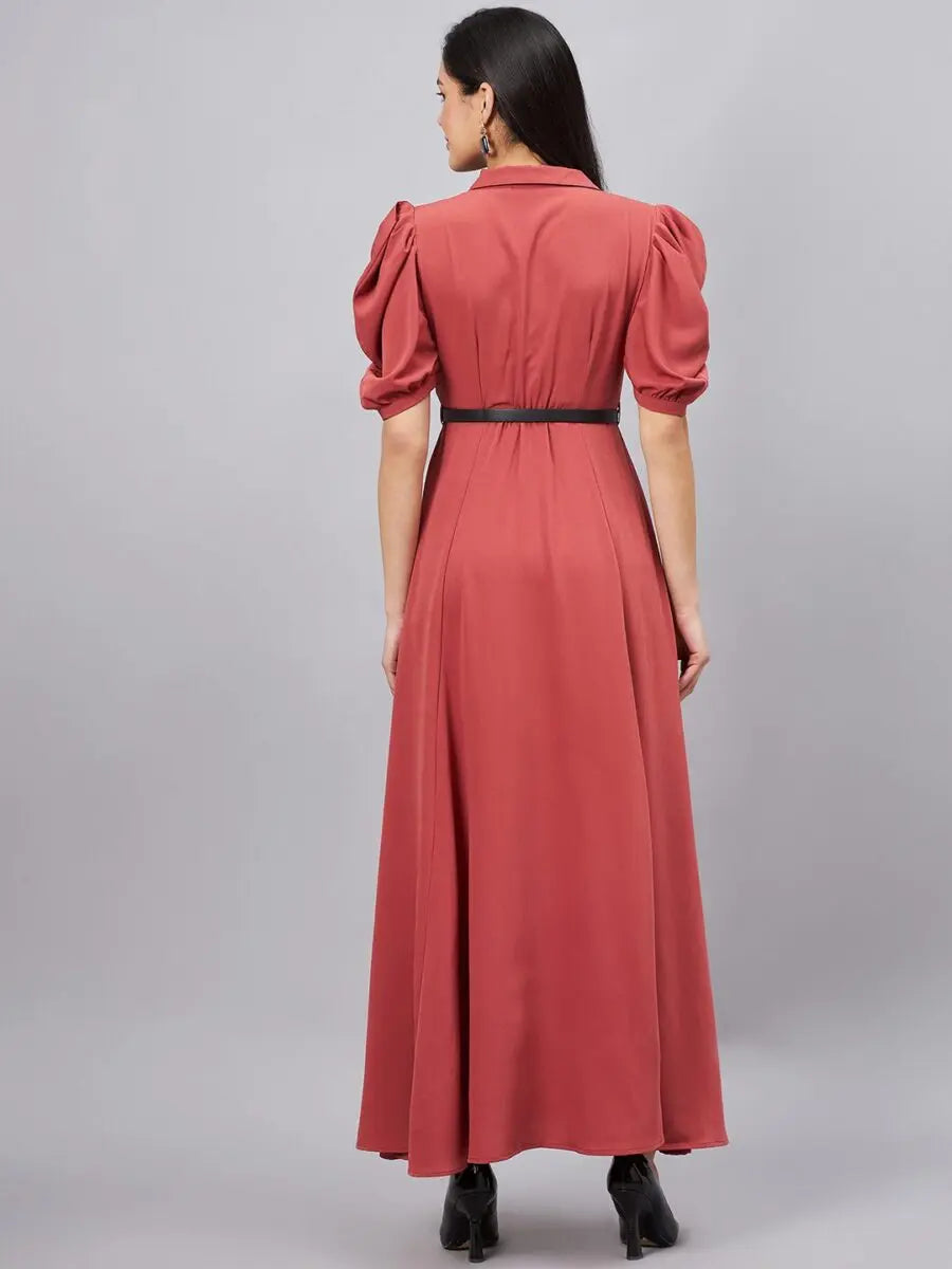 winered-women-pink-dress-with-belt
