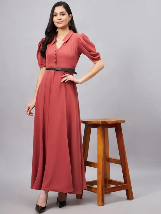 winered-women-pink-dress-with-belt