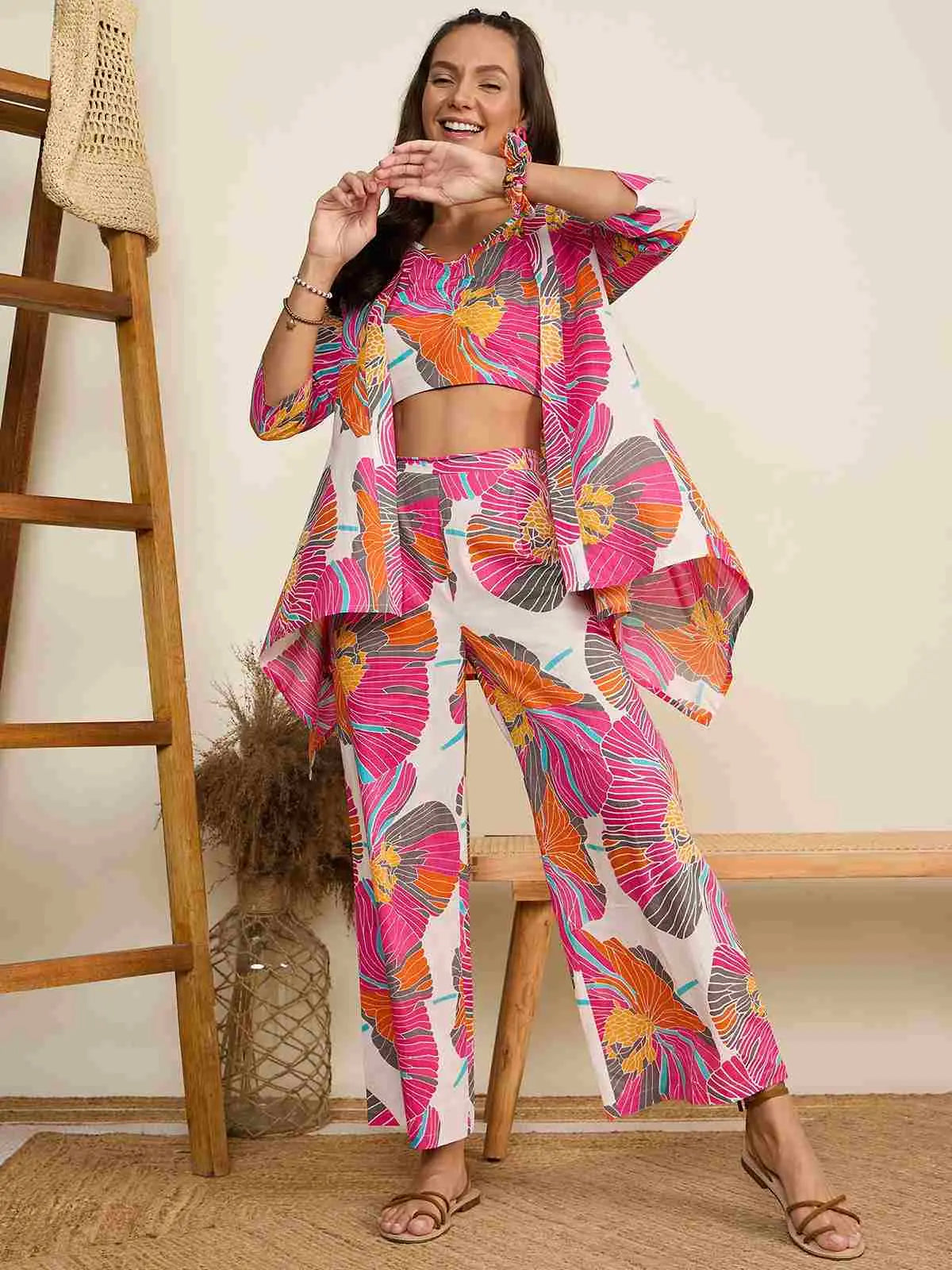 pink-floral-print-stitched-shrug-3-piece-co-ord-set-for-women
