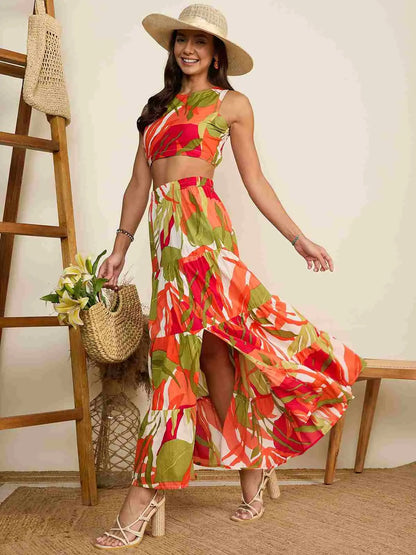 multicolor-floral-print-stitched-crop-top-skirt-co-ord-set-for-women