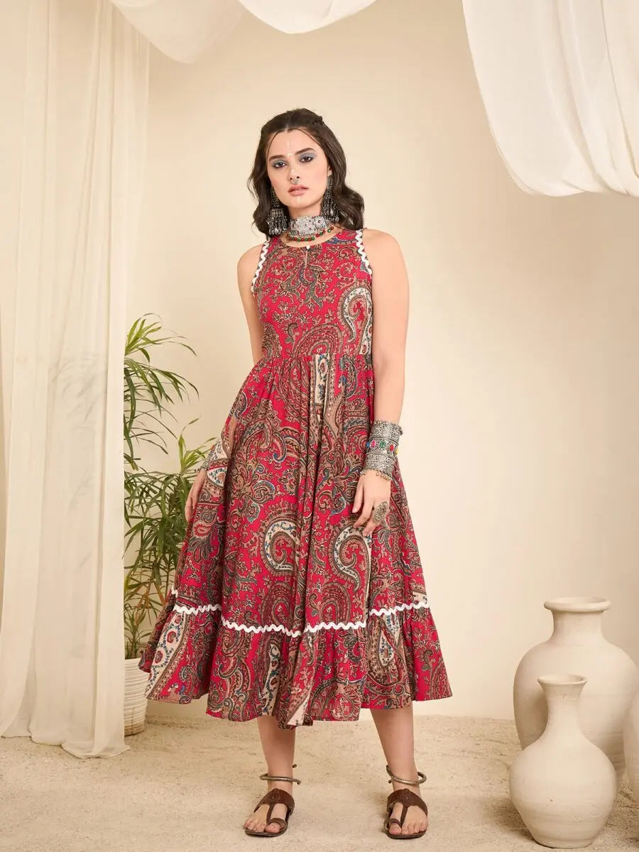 paisley-printed-flared-midi-dress