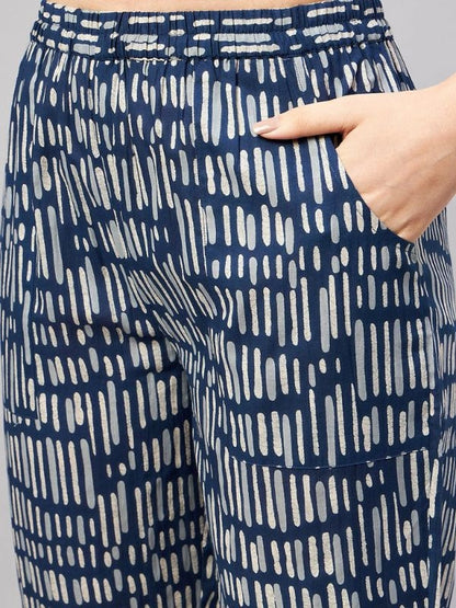 Women's Indigo Ethnic Coord Set