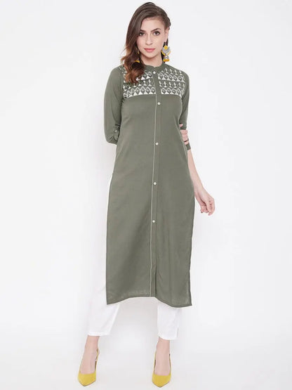 winered-grey-straight-cotton-embroidered-kurta