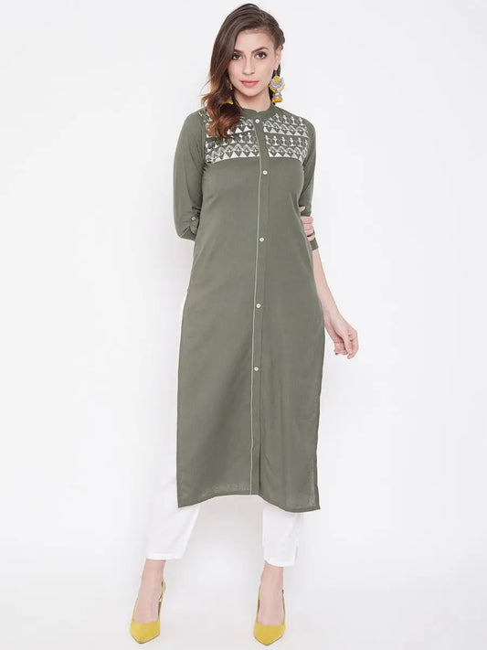 winered-grey-straight-cotton-embroidered-kurta