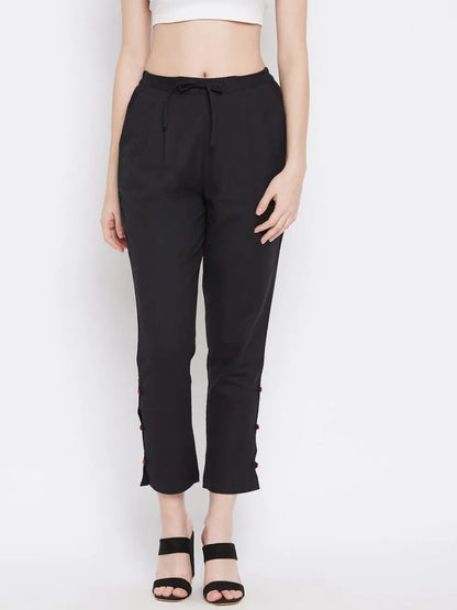 winered-black-regular-fit-solid-cotton-casual-trouser