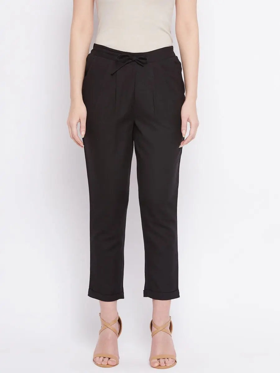 winered-black-regular-fit-cotton-solid-trouser