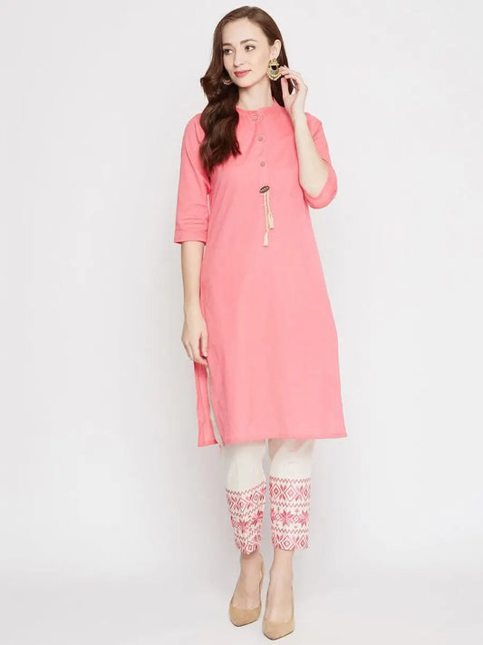 winered-pink-straight-cotton-embroidered-kurta-and-pant-set