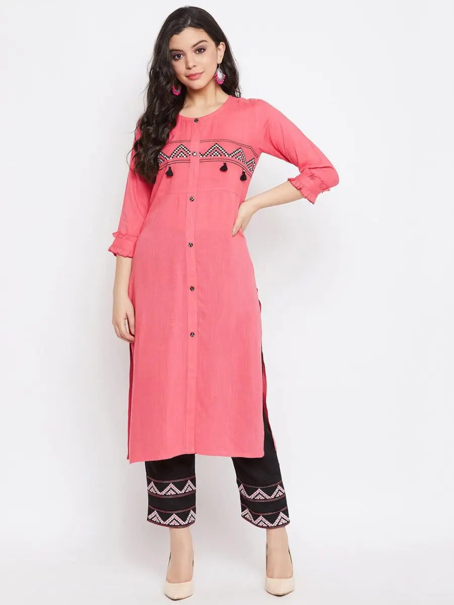 winered-pink-straight-rayon-embroidered-kurta-and-palazzo-set