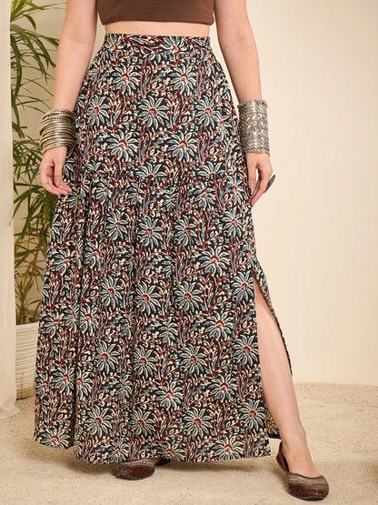 women-floral-ajrakh-printed-a-line-skirt