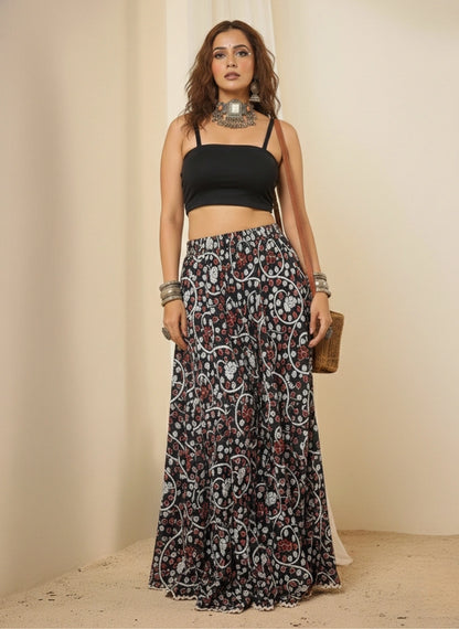 Women Ethinc Printed Cotton Maxi Skirt