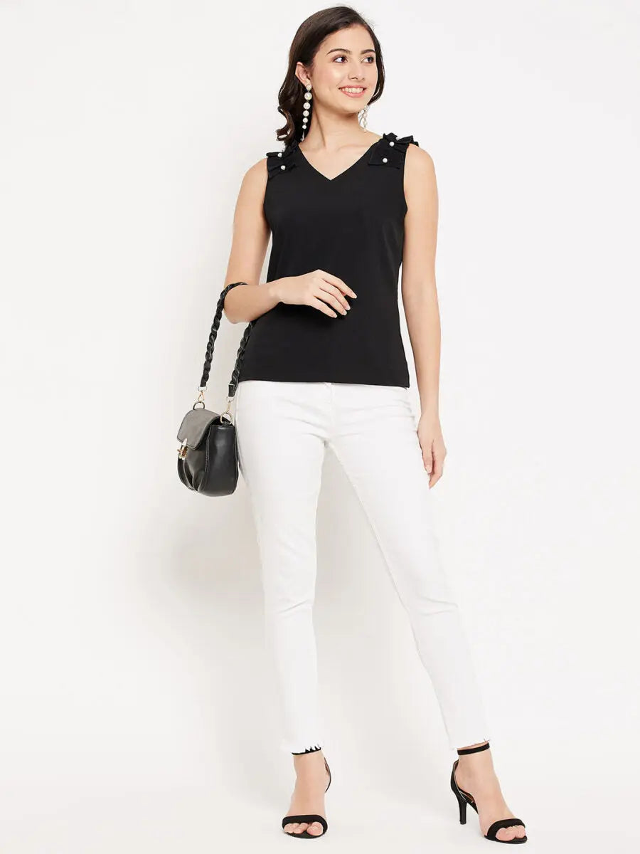 winered-trendy-black-cotton-tops-for-women-v-neckline-top-with-frill-beads-detailing