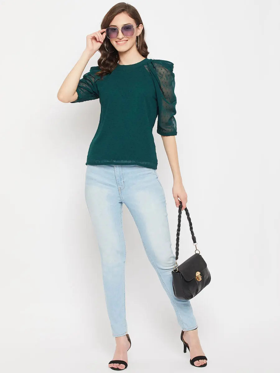 winered-women-green-tunic-top-cowl-sleeve-top