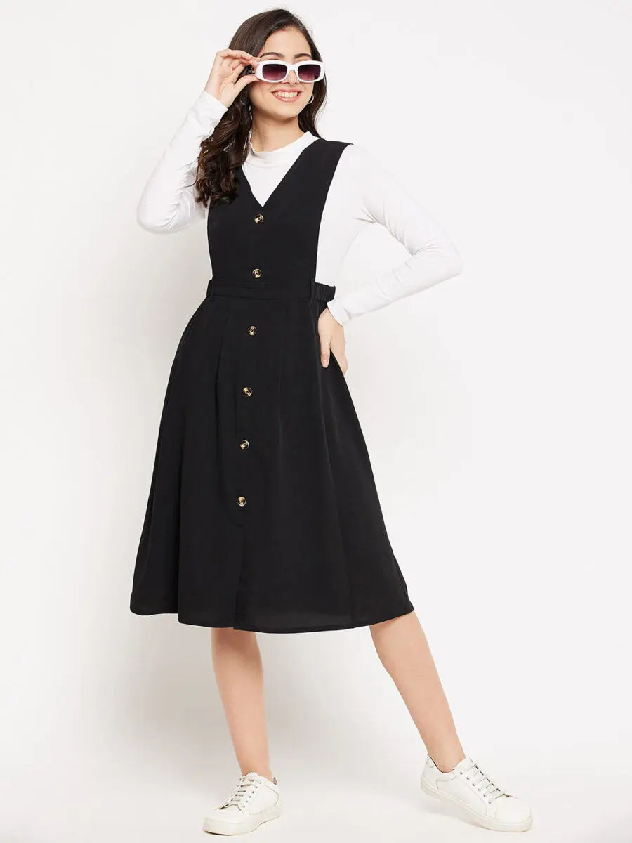 winered-black-solid-dress-for-women-pinafore-dress