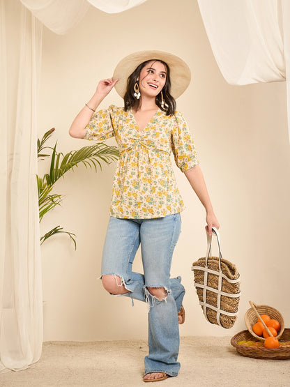 V-Neckline Twisted Top