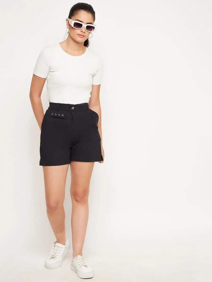 winered-black-shorts-with-eyelet-detailing