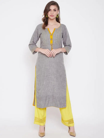 winered-grey-straight-cotton-blend-self-design-kurta