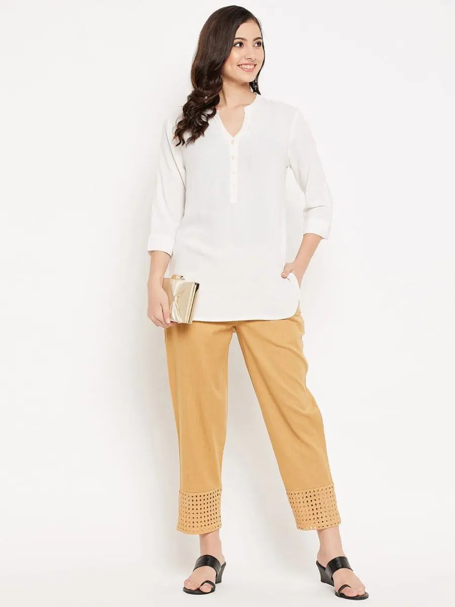 winered-beige-cotton-trouser-for-women