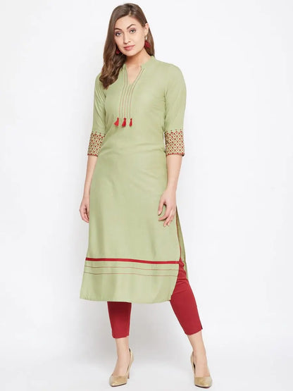 winered-dusty-green-straight-rayon-embroidered-kurta