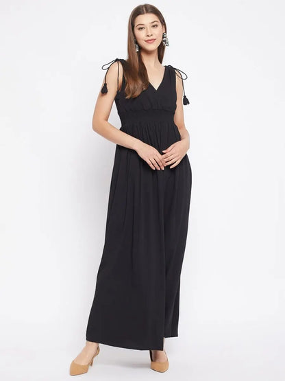 winered-black-solid-maxi-dress