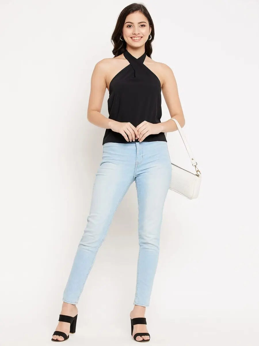 winered-black-halter-neck-top