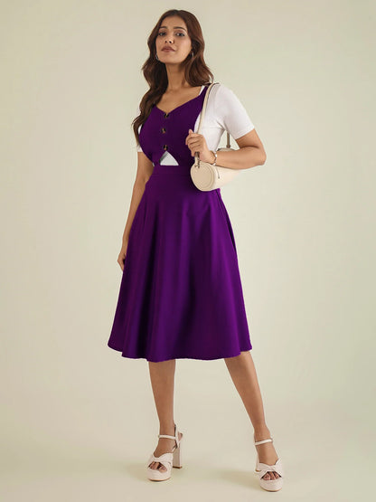 winered-women-purple-pinafore-flared-dress