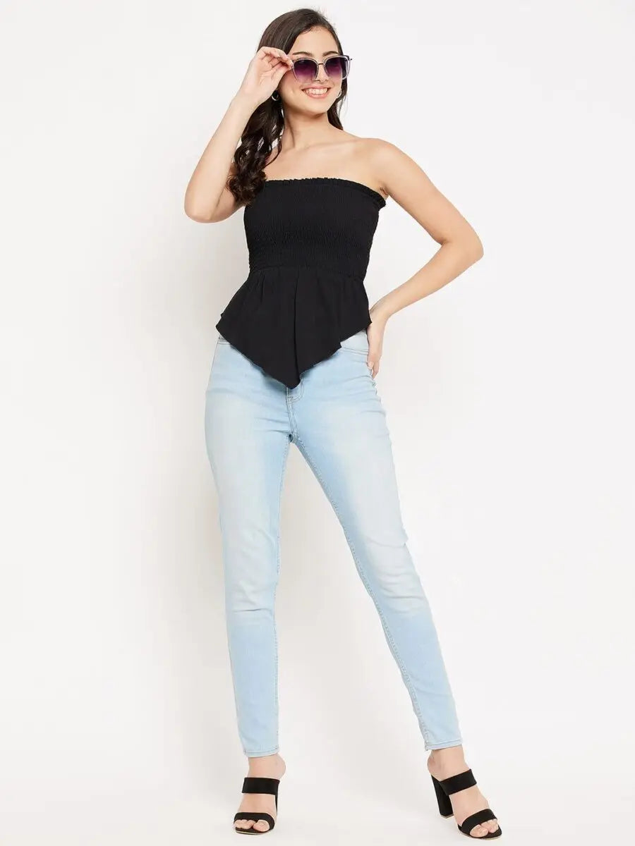 winered-crepe-cotton-tops-for-women-shirred-frill-smocking-top